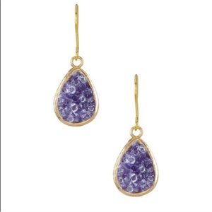 Purple crystal earrings.